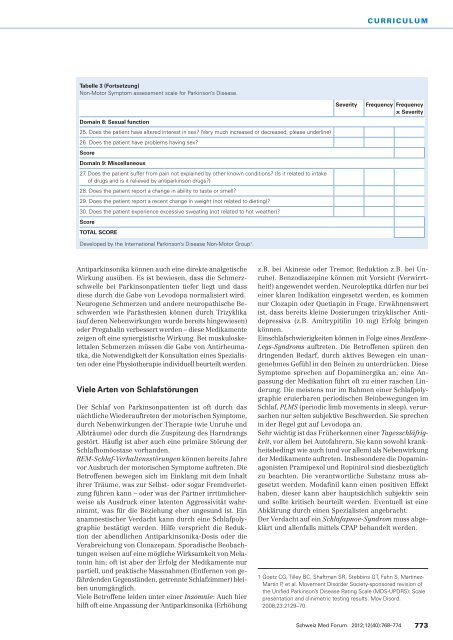 Nicht-motorische Symptome der Parkinsonkrankheit