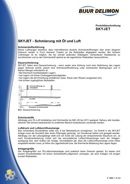 SKYJET SKYJET - Schmierung mit Öl und Luft - Bijur Delimon