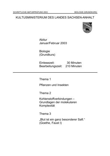 Biologie - Landesbildungsserver Sachsen-Anhalt