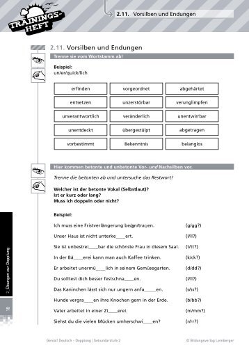 2.11. Vorsilben und Endungen - Bildungsverlag Lemberger