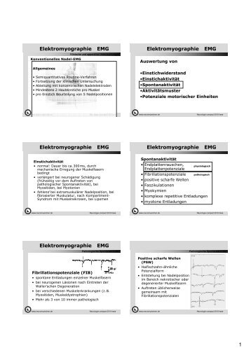 Elektromyographie EMG Elektromyographie EMG ...