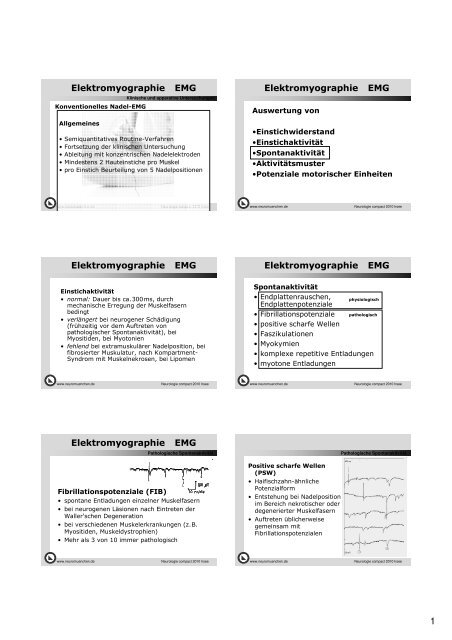 Elektromyographie EMG Elektromyographie EMG ...