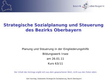 Strategische Sozialplanung und Steuerung - Bildungswerk Irsee