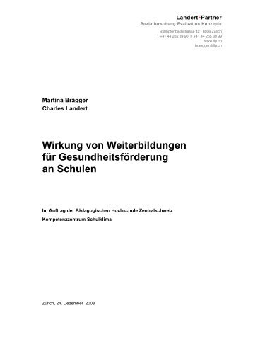 Wirkung von Weiterbildungen für Gesundheitsförderung.