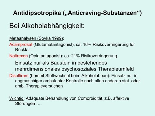 Medikamentöse Suchttherapie - PD Dr. med. Jürgen Unger (PDF)
