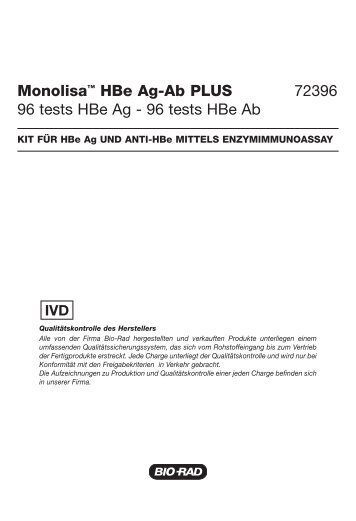 Monolisa™ HBe Ag-Ab PLUS 72396 96 tests HBe Ag - Bio-Rad