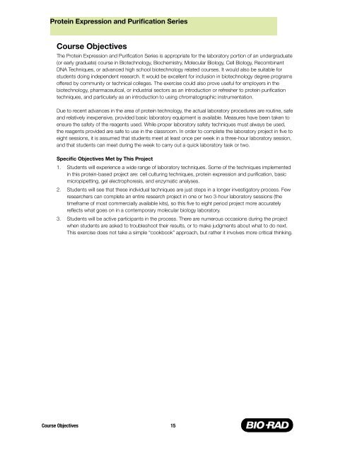 Protein Expression and Purification Series - Bio-Rad