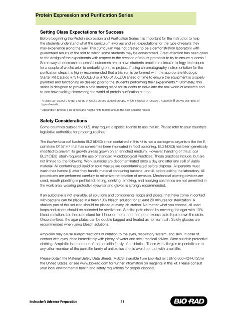 Protein Expression and Purification Series - Bio-Rad