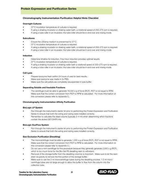 Protein Expression and Purification Series - Bio-Rad