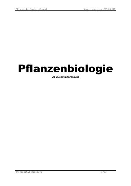 Pflanzenbiologie