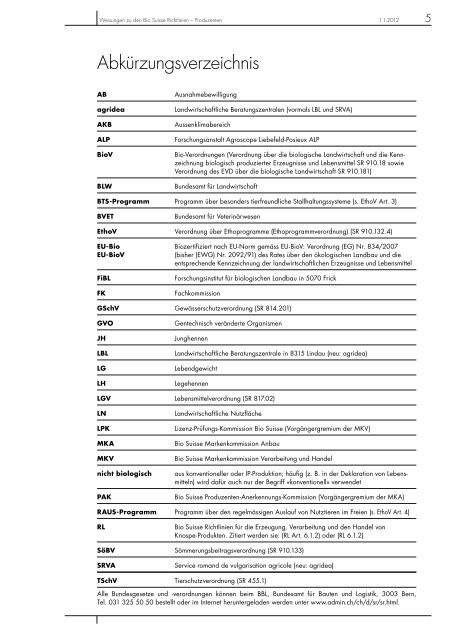 WEISUNGEN ZU DEN RICHTLINIEN PRODUZENTEN - Bio Suisse