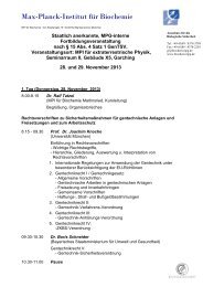 Programm - Max-Planck-Institut für Biochemie