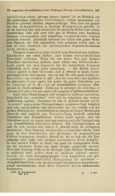 25. Isopoden-Aufsatz. Ueber augenlose Armadillidien und kritische ...