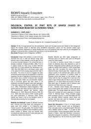 BIOINFO Aquatic Ecosystem - Bioinfo Publications