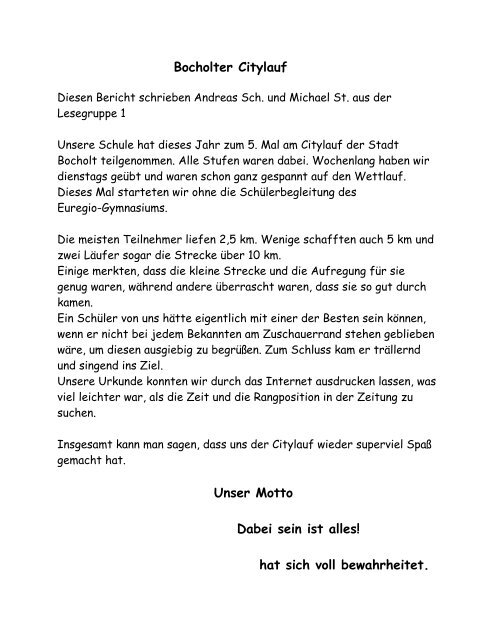 Bocholter Citylauf Bischof Ketteler Schule