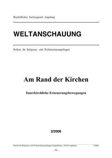 Am Rand der Kirchen - Innerkirchliche ... - Bistum Augsburg