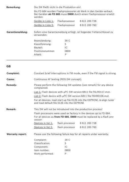 Technische Info 2006 - Blaupunkt