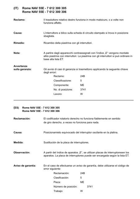 Technische Info 2006 - Blaupunkt