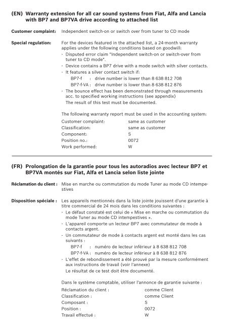 Technische Info 2006 - Blaupunkt