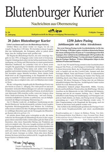 Nachrichten aus Obermenzing - Schloss Blutenburg