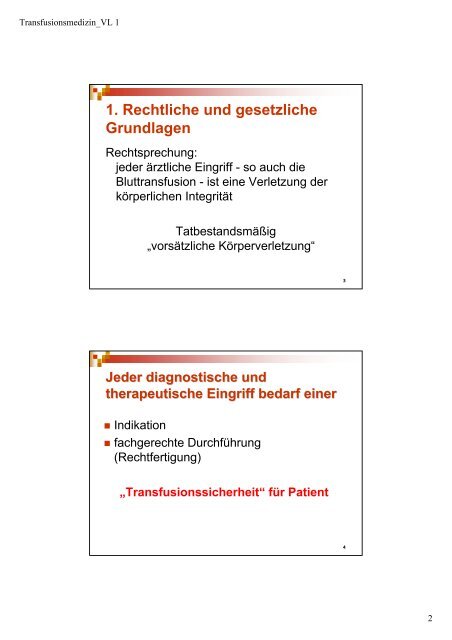 Schwerpunkte - Institut für Transfusionsmedizin