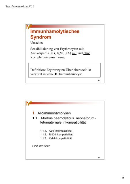 Schwerpunkte - Institut für Transfusionsmedizin