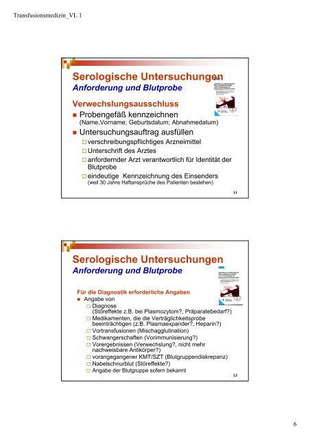 Schwerpunkte - Institut für Transfusionsmedizin