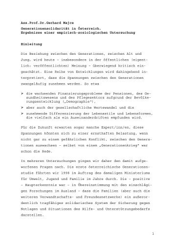 Generationensolidarität (pdf) - Bundesministerium für Arbeit ...