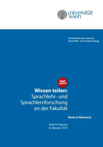 Wissen teilen - Fachdidaktisches Zentrum-Sprachlehr - Universität ...