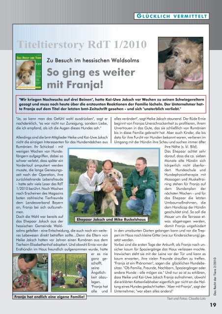 RdT 1/2010 - Bund gegen Missbrauch der Tiere