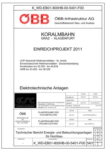 Technischer Bericht Energie- und Beleuchtungsanlagen für Hochbau