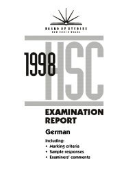 Exam reports - Board of Studies NSW
