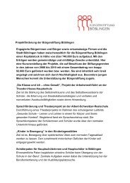 Projektförderung der Bürgerstiftung Böblingen ... - Stadt Böblingen