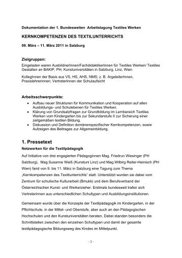Dokumentation der 1 - Berufsverband Österreichischer Kunst- und ...