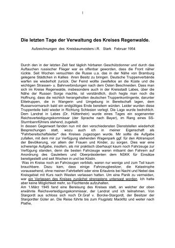 Die letzten Tage der Verwaltung des Kreises ... - von.borcke.com