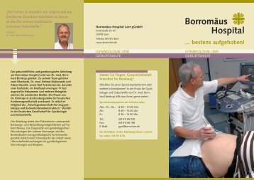 Flyer Gynäkologie & Geburtshilfe - Borromäus-Hospital gGmbH