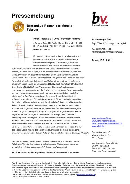 Pressemeldung - Borromäusverein