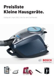 Kleine Hausgeräte 2012 - Bosch