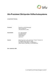 bfu-Praxistest Stichprobe Hüftschutzsysteme