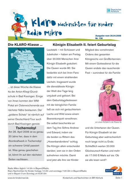 Die KLARO-Klasse ... Königin Elisabeth II. feiert Geburtstag ...