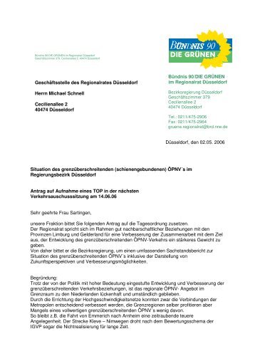 Antrag - Bezirksregierung Düsseldorf