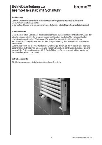 Bedienungsanleitung UBK95 (PDF) - Breitenmoser & Keller AG