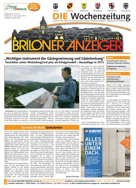 DIE Wochenzeitung - Briloner Anzeiger