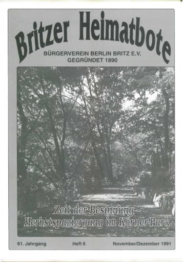 burgerverein berlin britz ev gegründet 1890 - Britzer Bürgerverein