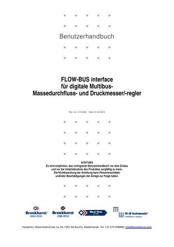 FLOW-BUS interface für digitale Multibus - Bronkhorst
