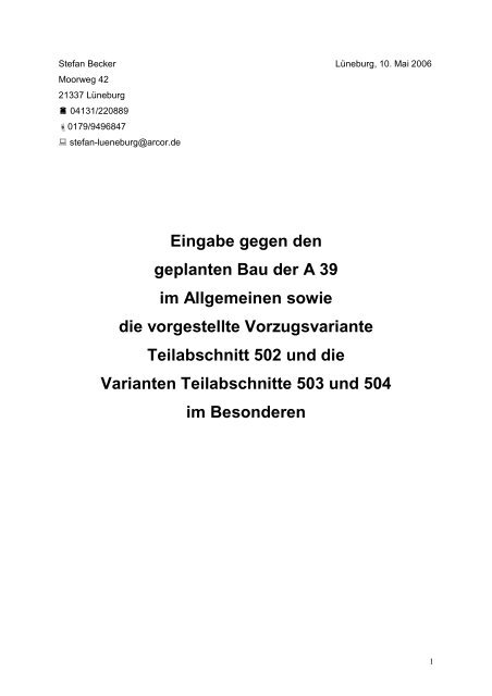 Einwand von Stephan Becker (PDF)