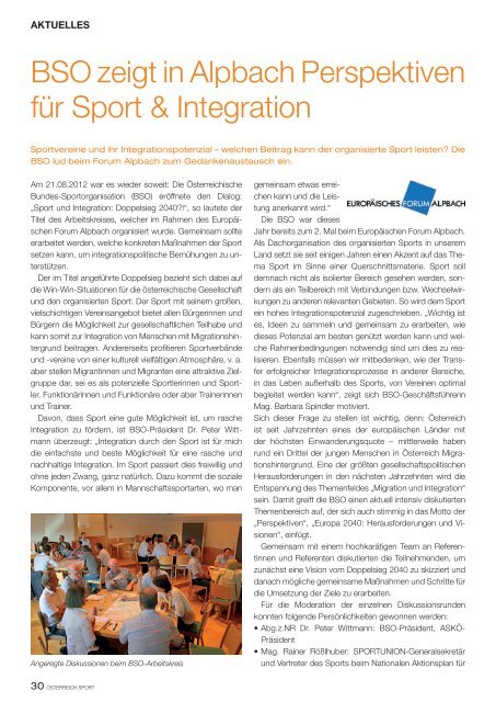 Österreich Sport – Das Magazin der Bundes-Sportorganisation - BSO