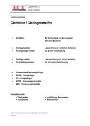 Gleitfolien und -lagerstreifen - BT Bautechnik GmbH