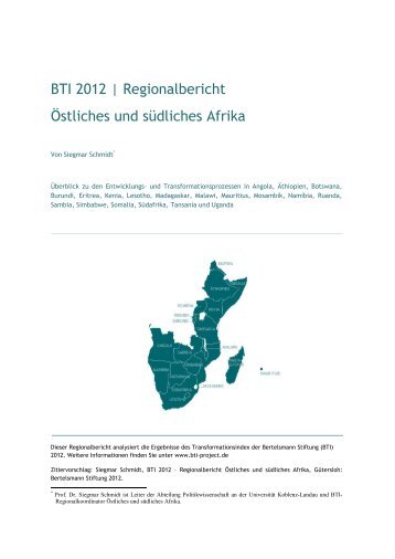 BTI 2012 | Regionalbericht Östliches und südliches Afrika