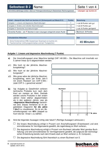 Selbsttest B 2 Name: Seite 1 von 4 - Buchen.ch